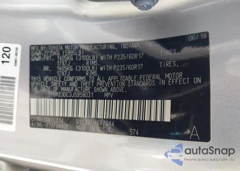 2018 Toyota Sienna Xle 8 Passenger из США, поврежденный, VIN 5TDYZ3DC3JS958031